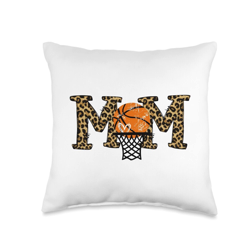 4744 Leopard Basketball Mom Basketball Players Mom Mothers Day Throw Pillow